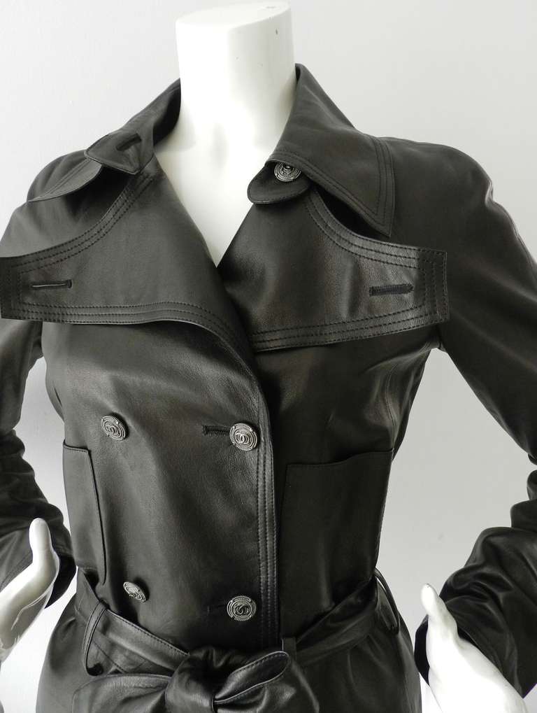 Chanel Black Lambskin Leather Short Jacket 1