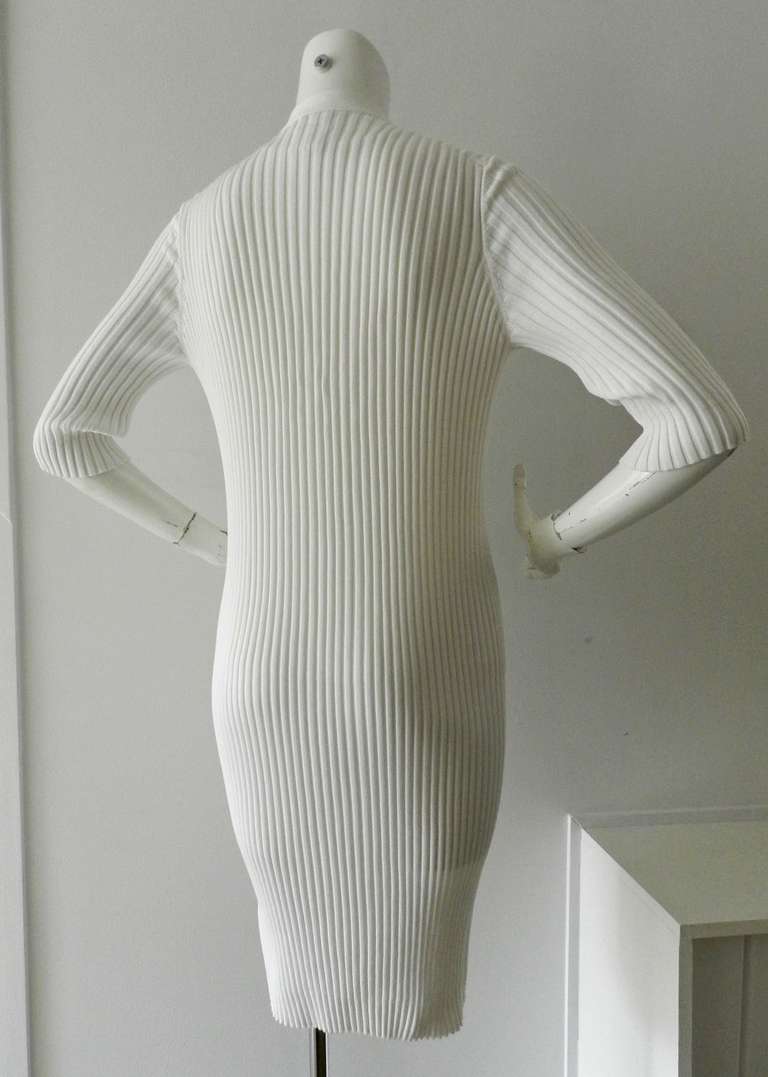 Women's Chanel White Cotton Ribbed Sweater and Tank Top Set