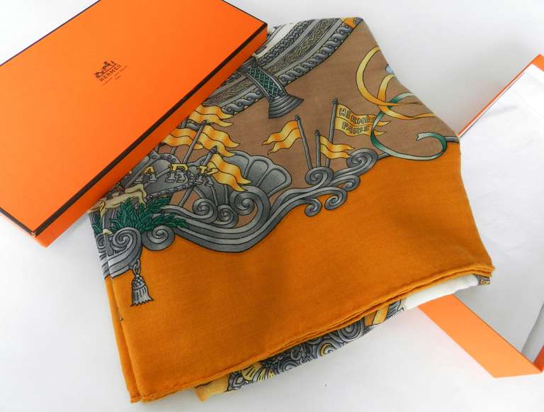 Hermes Luna Park Cashmere shawl scarf 140cm in box. 65% cashmere, 35% silk. Excellent previously owned condition.

Shipping prices provided are for FedEx Ground to the USA. For quotes on international or Canada, or faster express shipping to USA