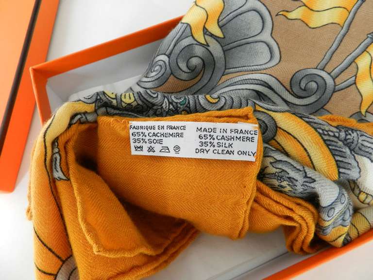 Hermes Luna Park Cashmere Shawl Scarf in Box at 1stDibs
