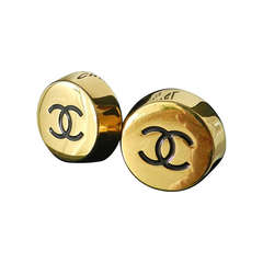 Vintage 1990's Chanel Large Gold CC Earrings