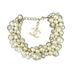 chanel black white pearl necklace vintage