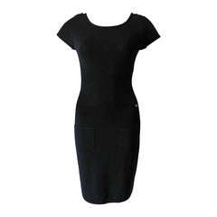 Chanel Black Stretch Jersey Dress