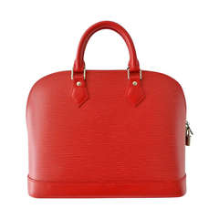 Louis Vuitton Red Epi Alma PM with Strap
