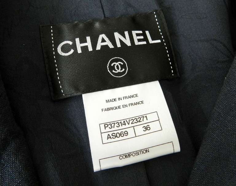 Chanel 2010 Resort Runway Navy Linen Pants Suit 5
