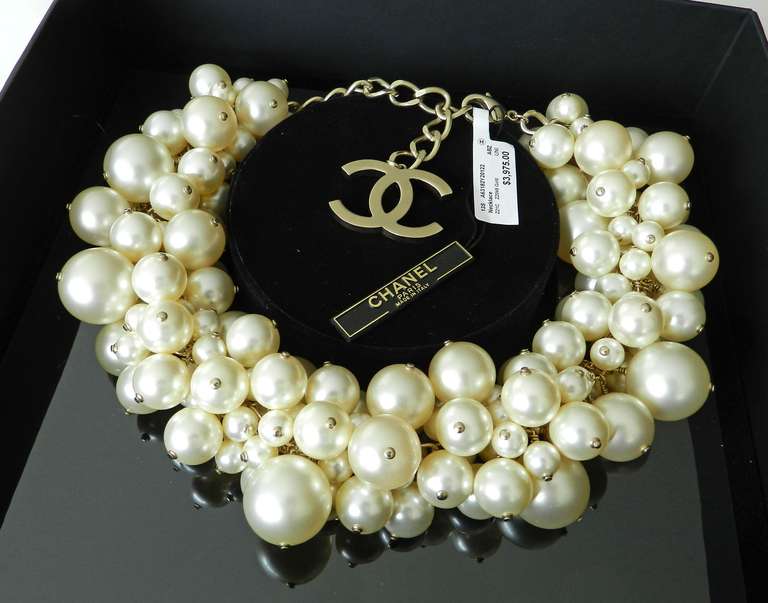 Contemporary Chanel Spring 2013 Runway Multi Pearl Choker Necklace