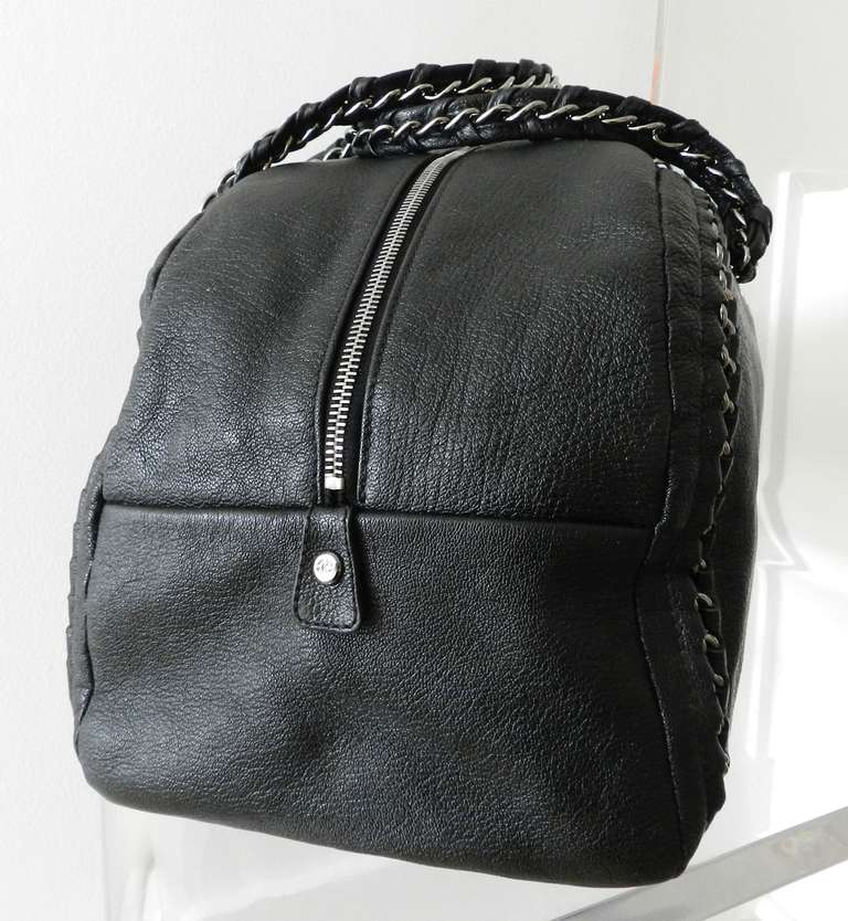 Chanel Luxe Ligne Black Bowler Bag 1