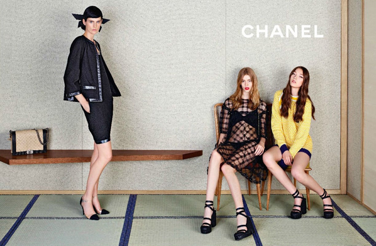 Women's Chanel 13P Runway Black Sheer Mesh & Pearl Dress