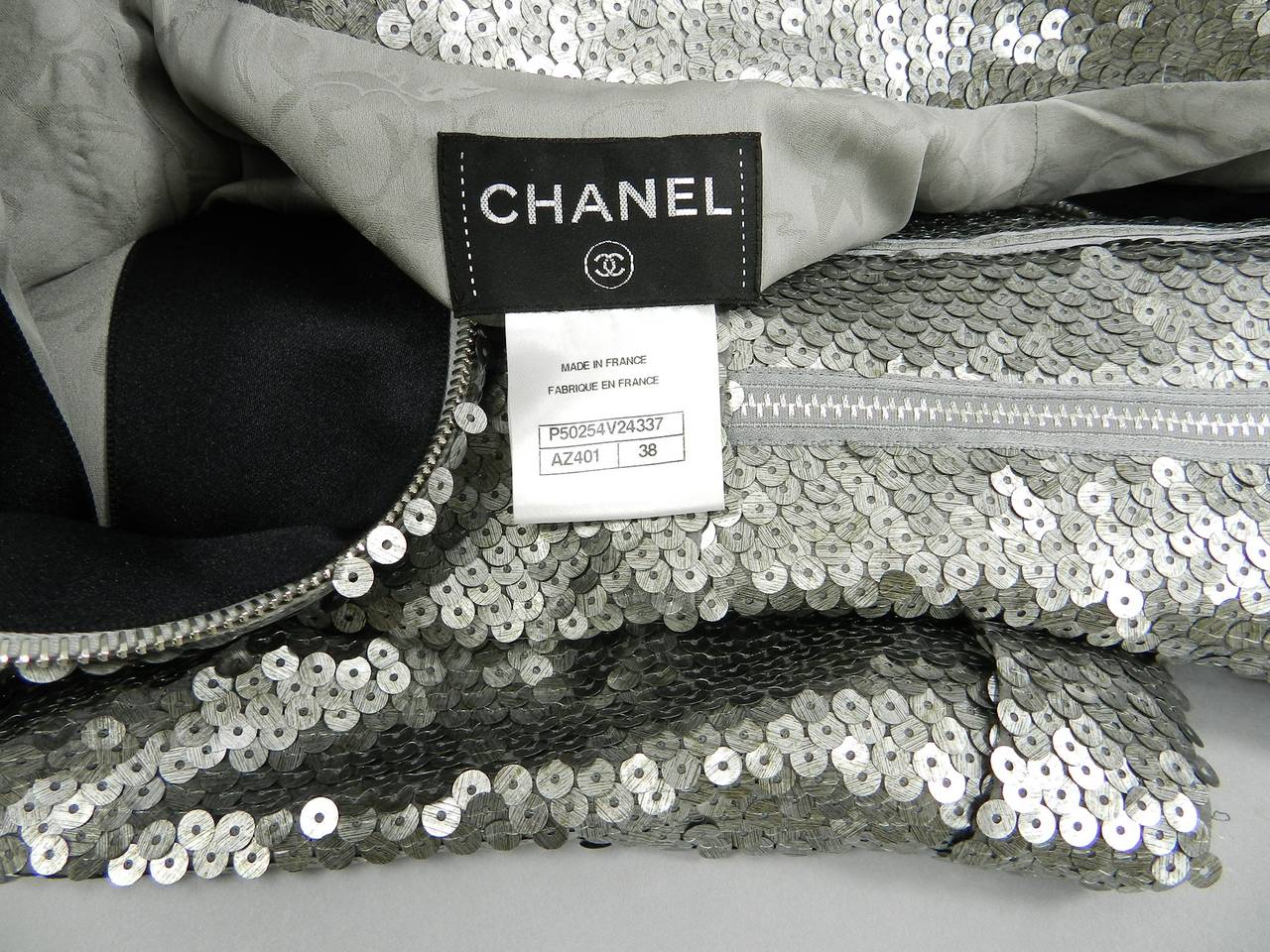 Chanel 14A Runway Silver Sequin Dress Coat 2