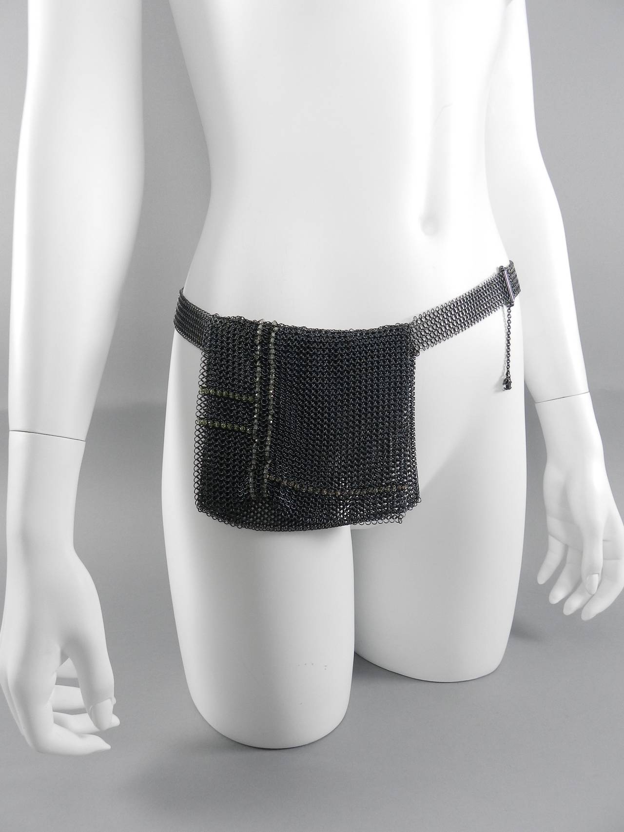Chanel Vintage 1999 Spring Runway Chain Mail Mesh Belt Bag / Fanny Pack