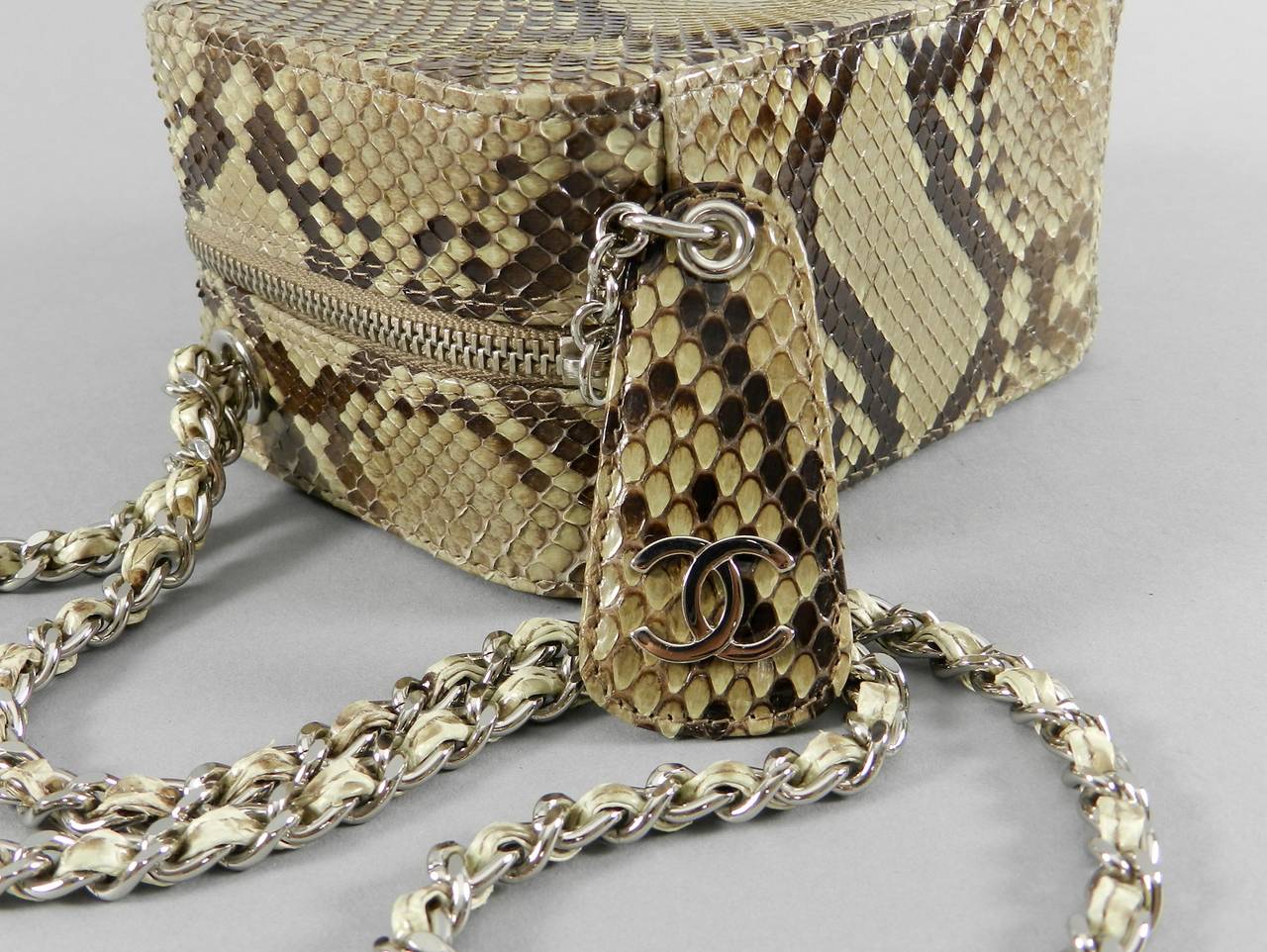 Chanel Vintage 2000 Fall Runway Python Box Bag Wristlet In New Condition In Toronto, ON