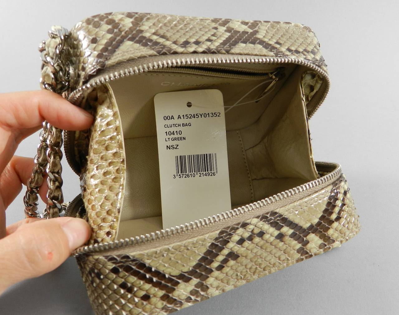 Women's Chanel Vintage 2000 Fall Runway Python Box Bag Wristlet