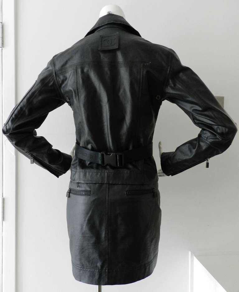 Women's Chanel Black Rubber Techno Jacket