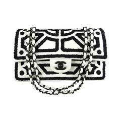 Chanel 2011 Spring Runway Ad Campaign Black White 'Garden' Flap Bag