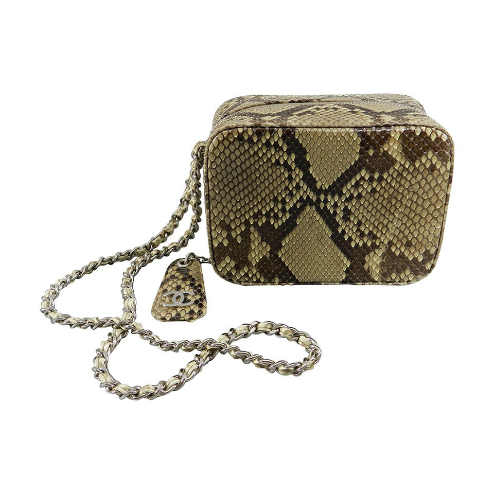 Chanel Vintage 2000 Fall Runway Python Box Bag Wristlet