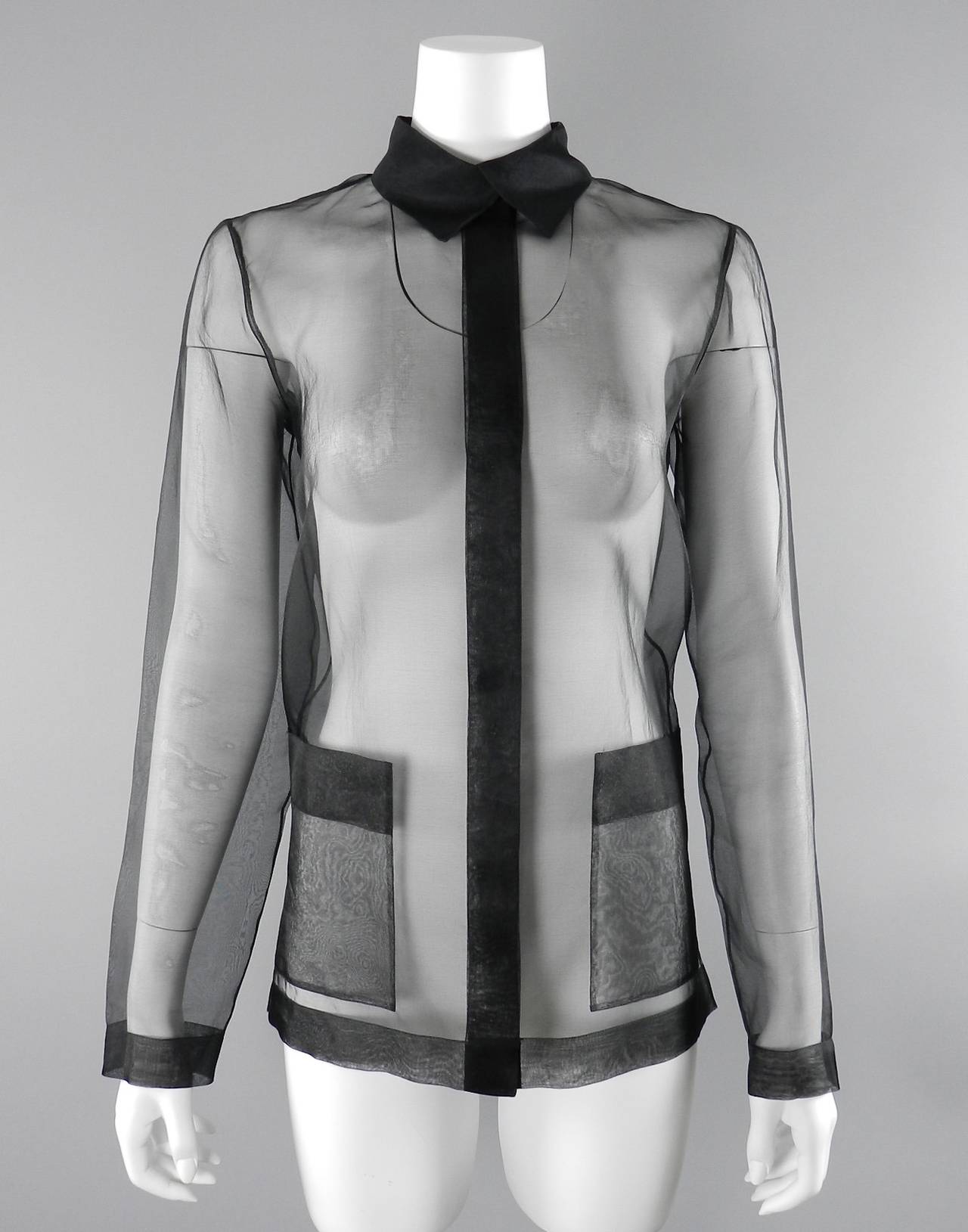 Chanel Spring 2007 Sheer Black Runway Jacket 4