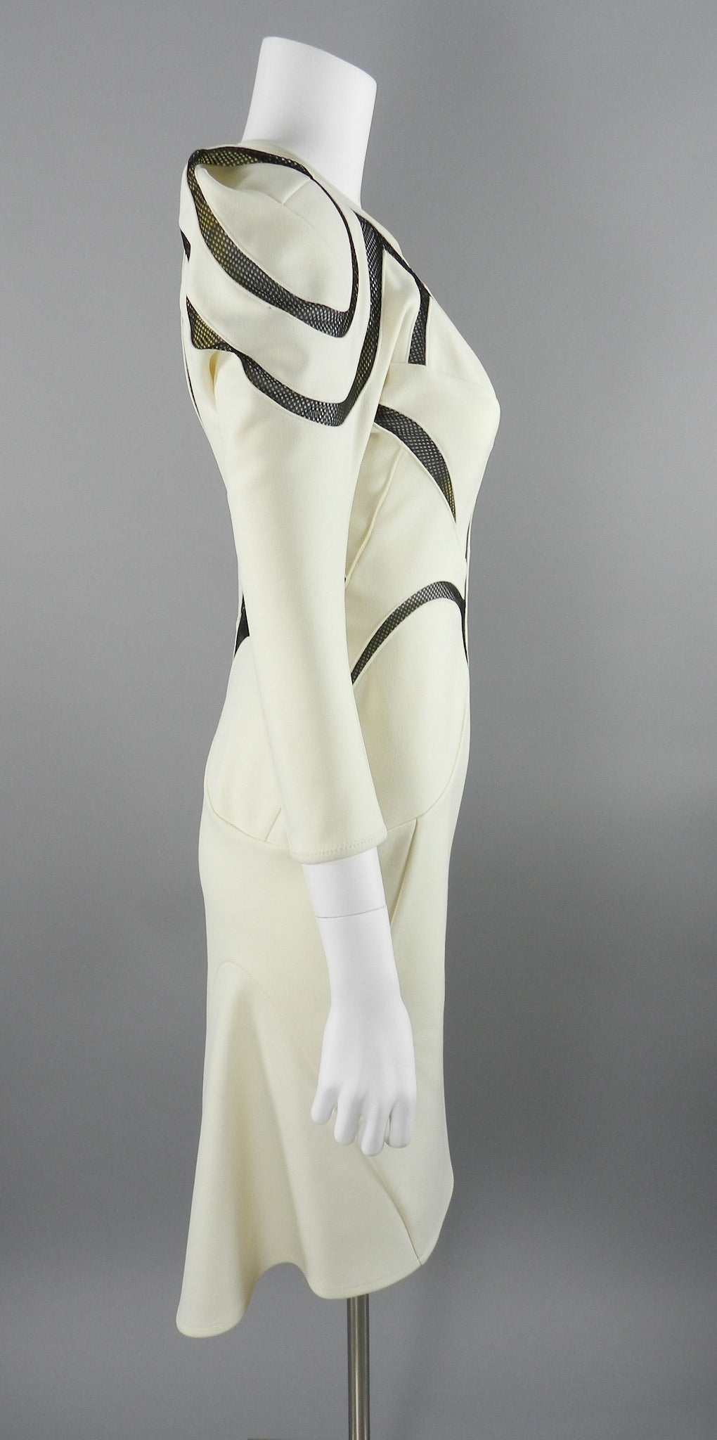Junya Watanabe Comme des Garcons 2013 Spring Runway Ivory Mesh Dress 1