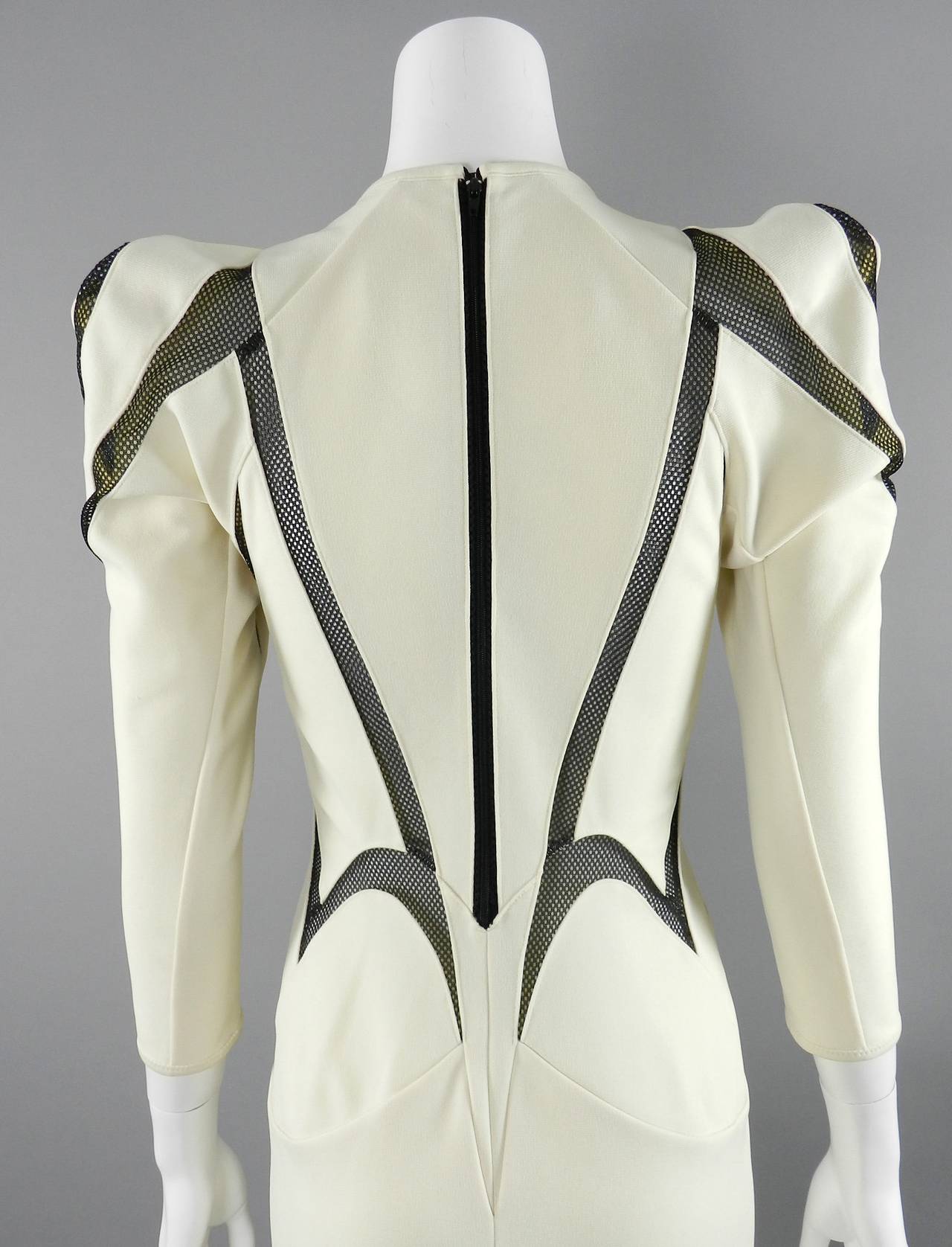 Junya Watanabe Comme des Garcons 2013 Spring Runway Ivory Mesh Dress 3