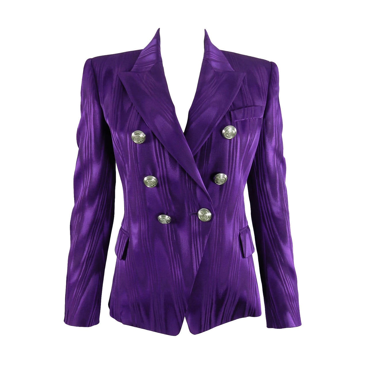 Balmain Purple Blazer with Silver Buttons at 1stDibs | balmain lilac blazer