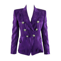Balmain Purple Blazer with Silver Buttons