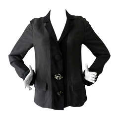 Lanvin Charcoal Grey Jacket With Rhinestones