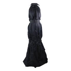Nina Ricci 2012 Spring Black Embellished Silk Halter Gown