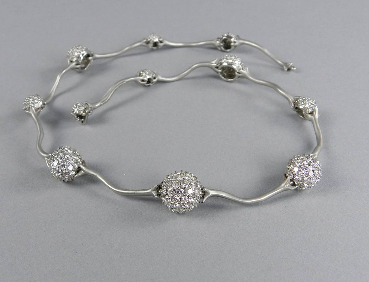 Women's Angela Cummings Platinum and Diamond Necklace & Earrings Set