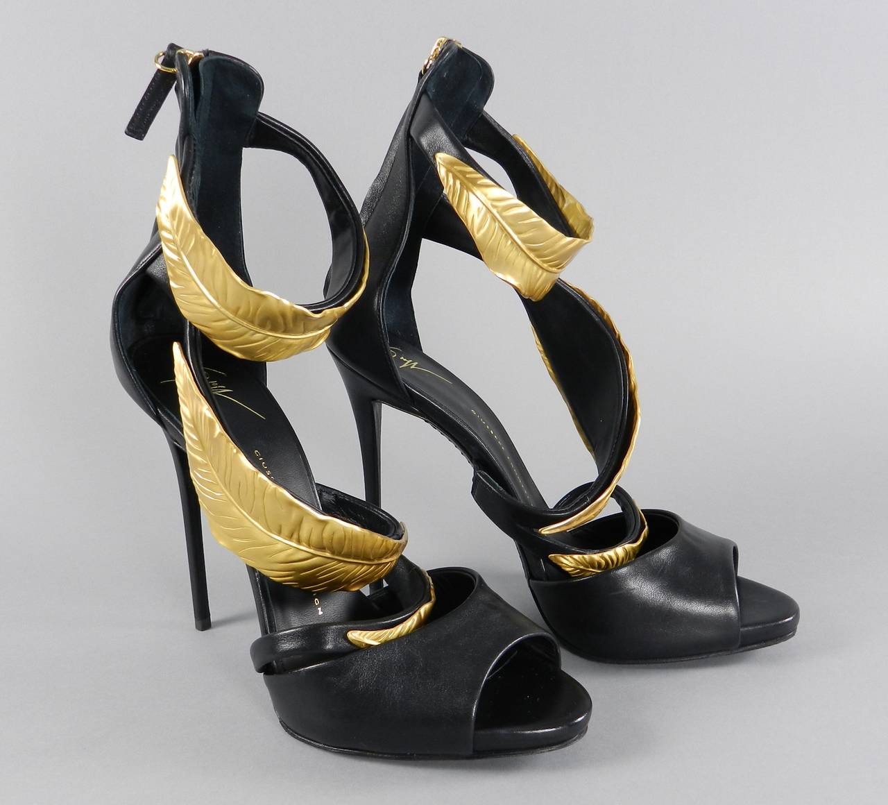 Giuseppe Zanotti Gold Metal Leaf Heels at 1stDibs | giuseppe gold leaf heels,  giuseppe zanotti gold leaf heels, giuseppe leaf heels