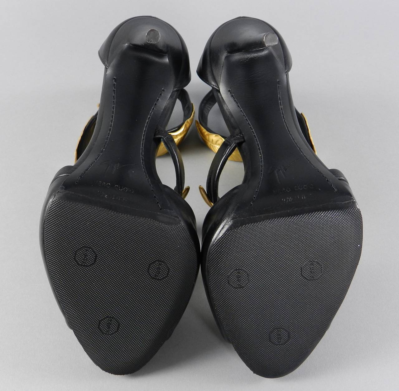 Women's Giuseppe Zanotti Gold Metal Leaf Heels