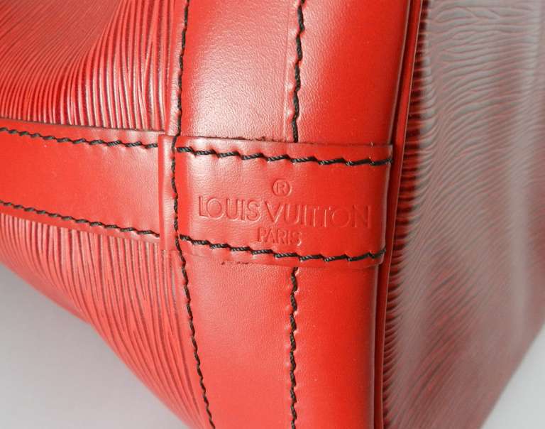 Louis Vuitton Red EPI Noe Bag - Vintage 1988 4