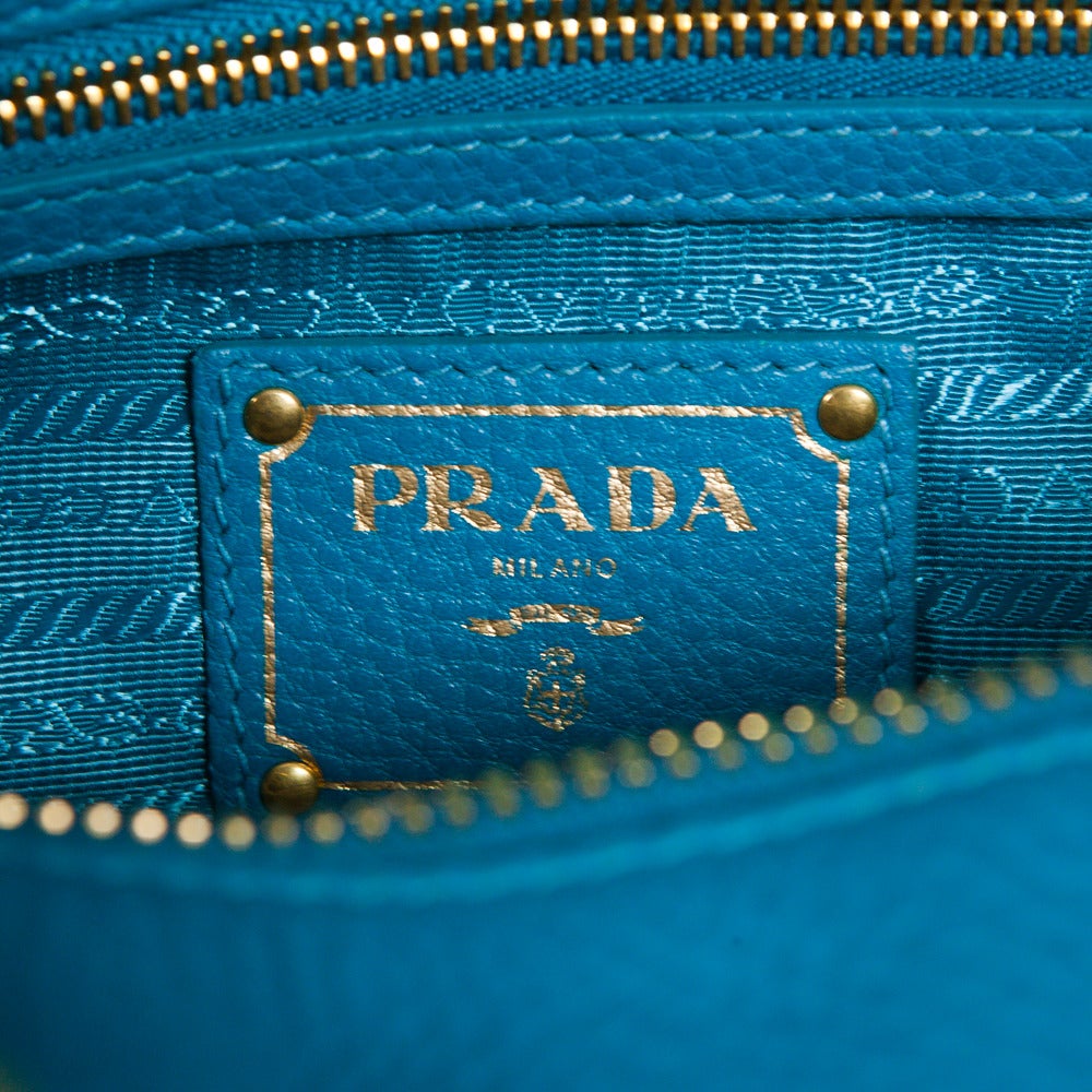 Prada Turquoise Leather Large Shoulder Bag Purse at 1stdibs  