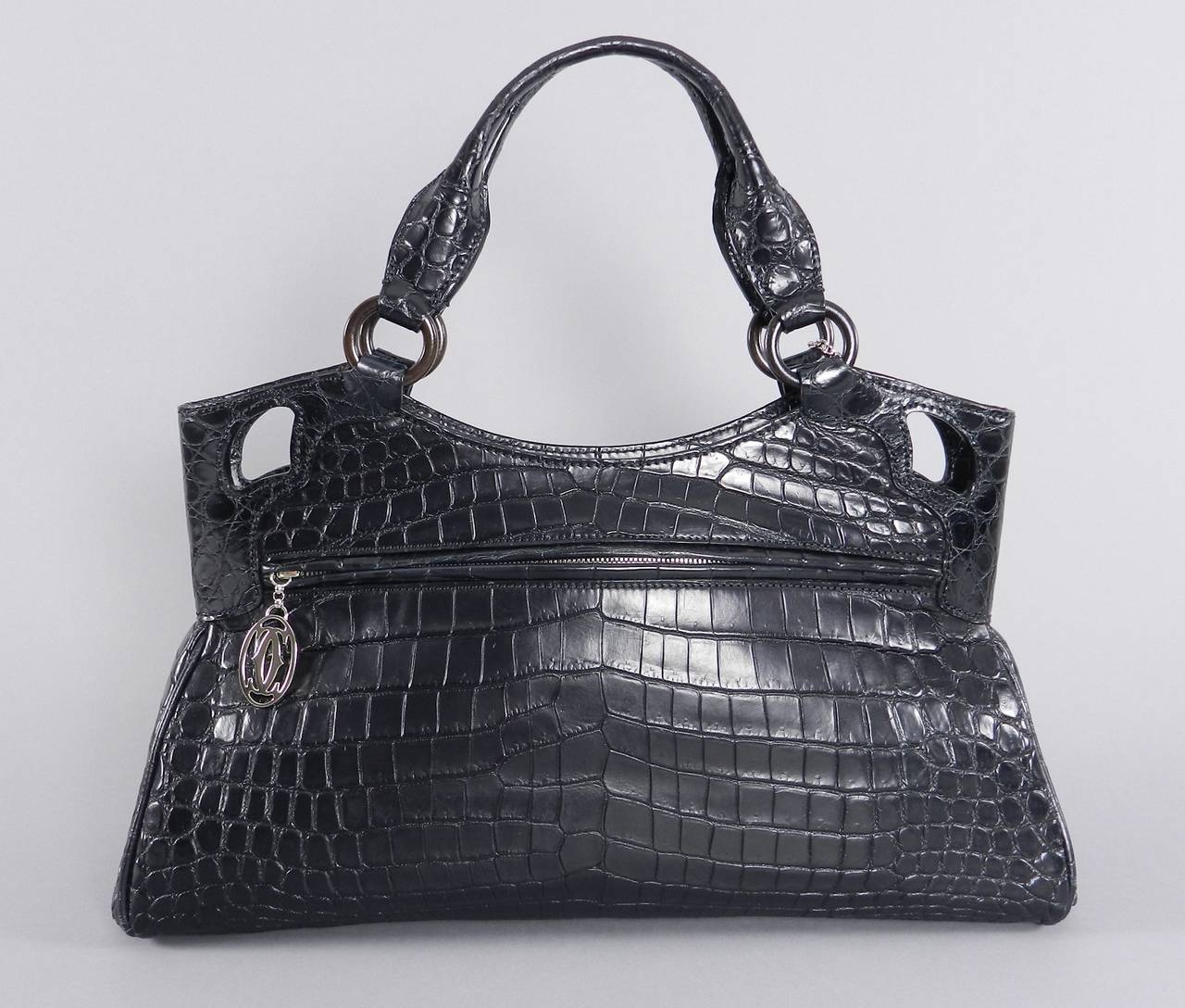 Cartier Marcello de Cartier Black Matte Crocodile Bag Purse at 1stDibs |  jimmy marcello, cartier crocodile bag, cartier purse