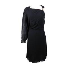 Versace collection black one shoulder Cocktail dress