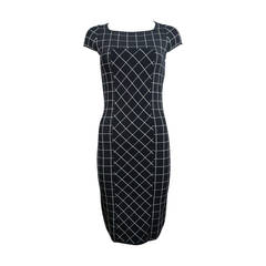 Fendi Geometric Grid Bodycon Stretch Dress