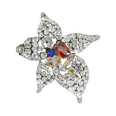 Philipe Ferrandis Paris Large Rhinestone Star Statement Brooch