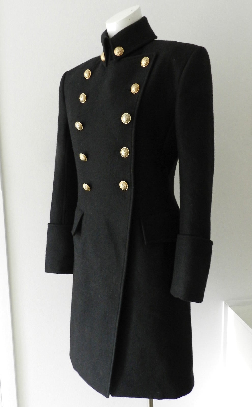 balmain military coat