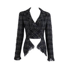 Chanel 08C Black Tweed Jacket with Gold Thread