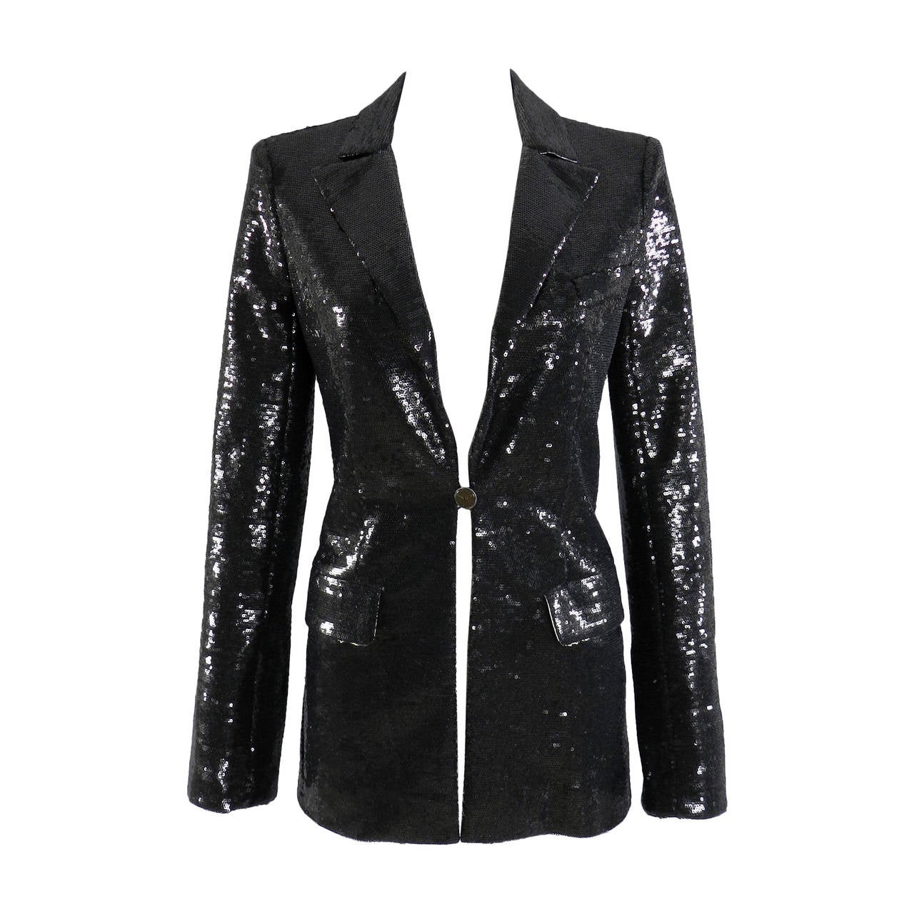 Chanel 09C Black Sequin Evening Jacket at 1stdibs