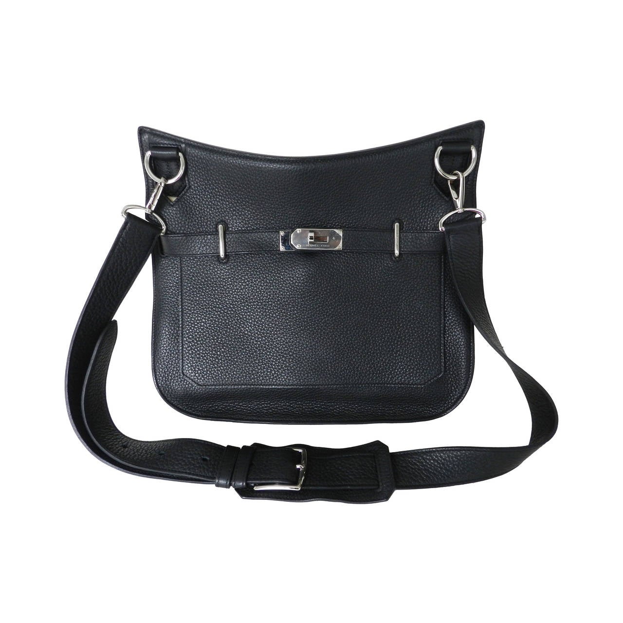 Hermes Jipsiere Gypsy Messenger Bag 34 cm - Black / Silver