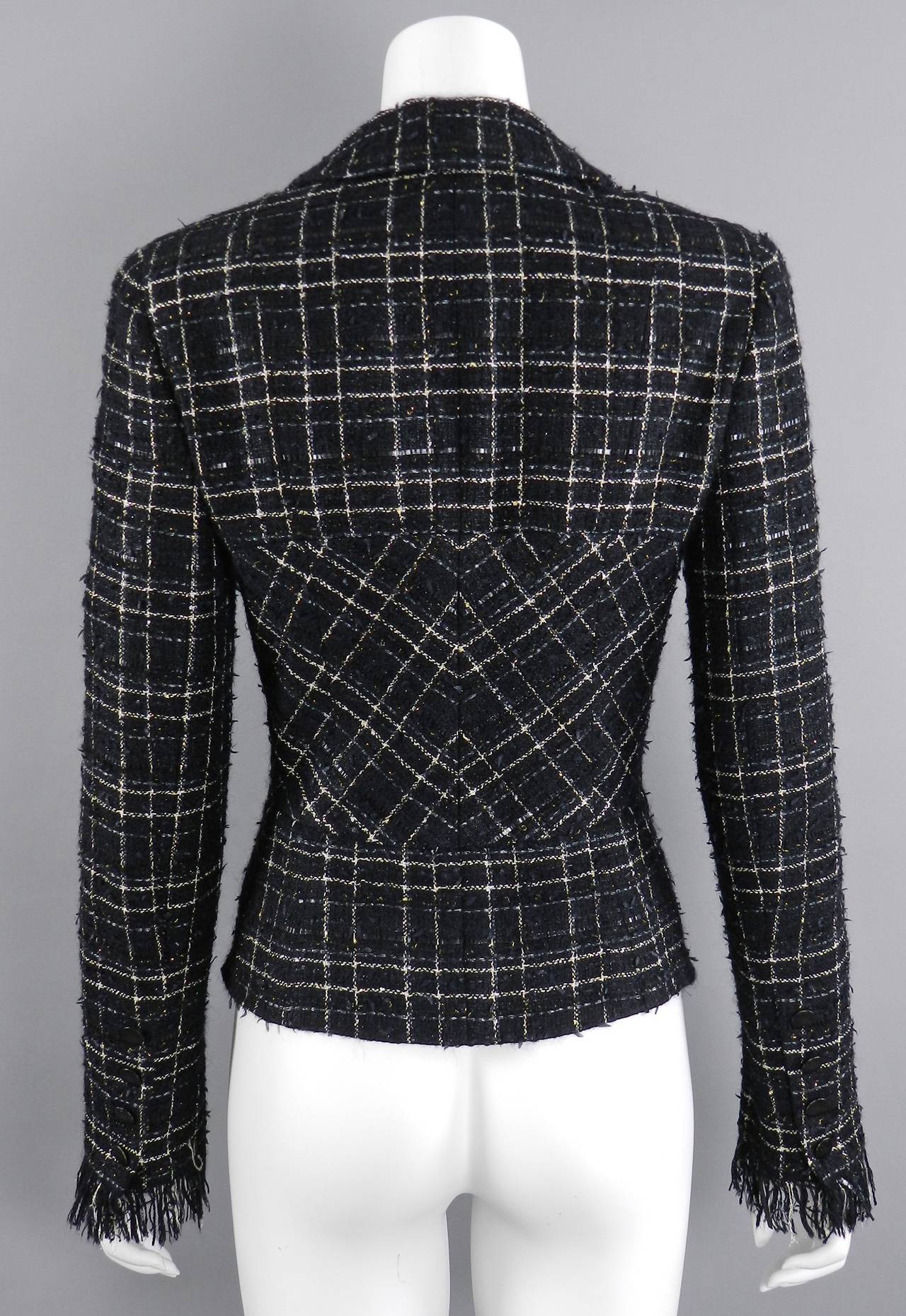 Chanel 08C Black Tweed Jacket with Gold Thread 1
