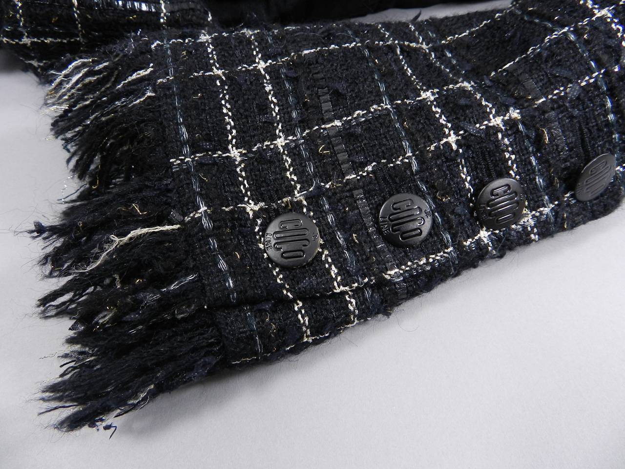 Chanel 08C Black Tweed Jacket with Gold Thread 3