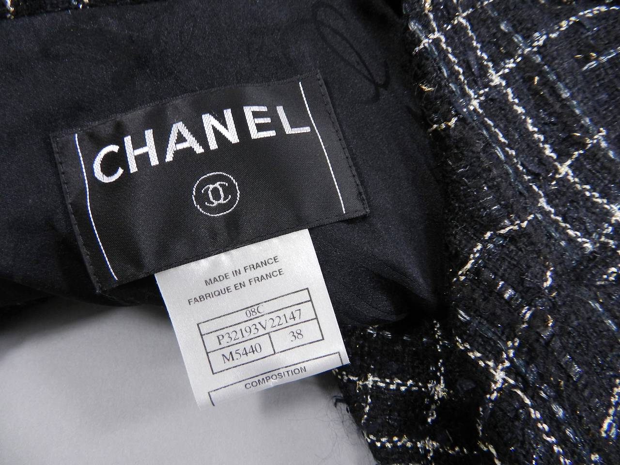Chanel 08C Black Tweed Jacket with Gold Thread 4