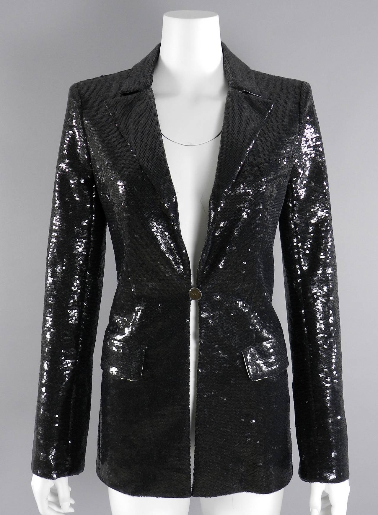 Chanel 09C Black Sequin Evening Jacket 4