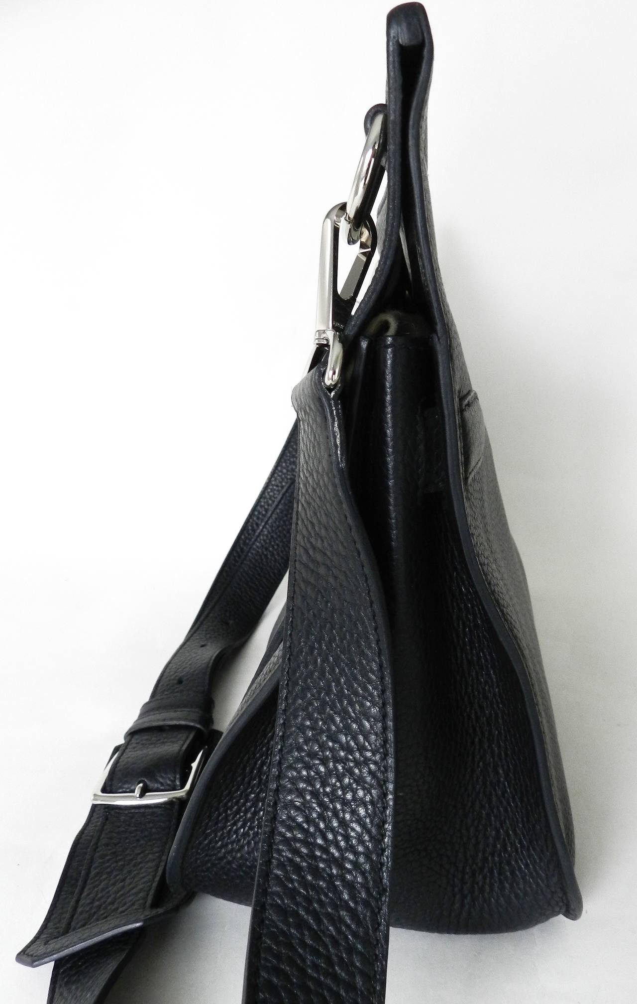 Women's Hermes Jipsiere Gypsy Messenger Bag 34 cm - Black / Silver