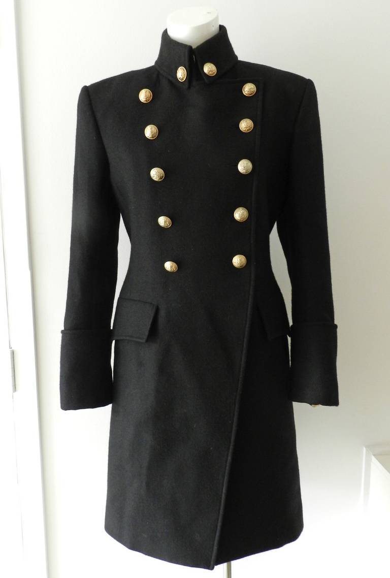 Balmain Military Coat In Excellent Condition In Toronto, ON