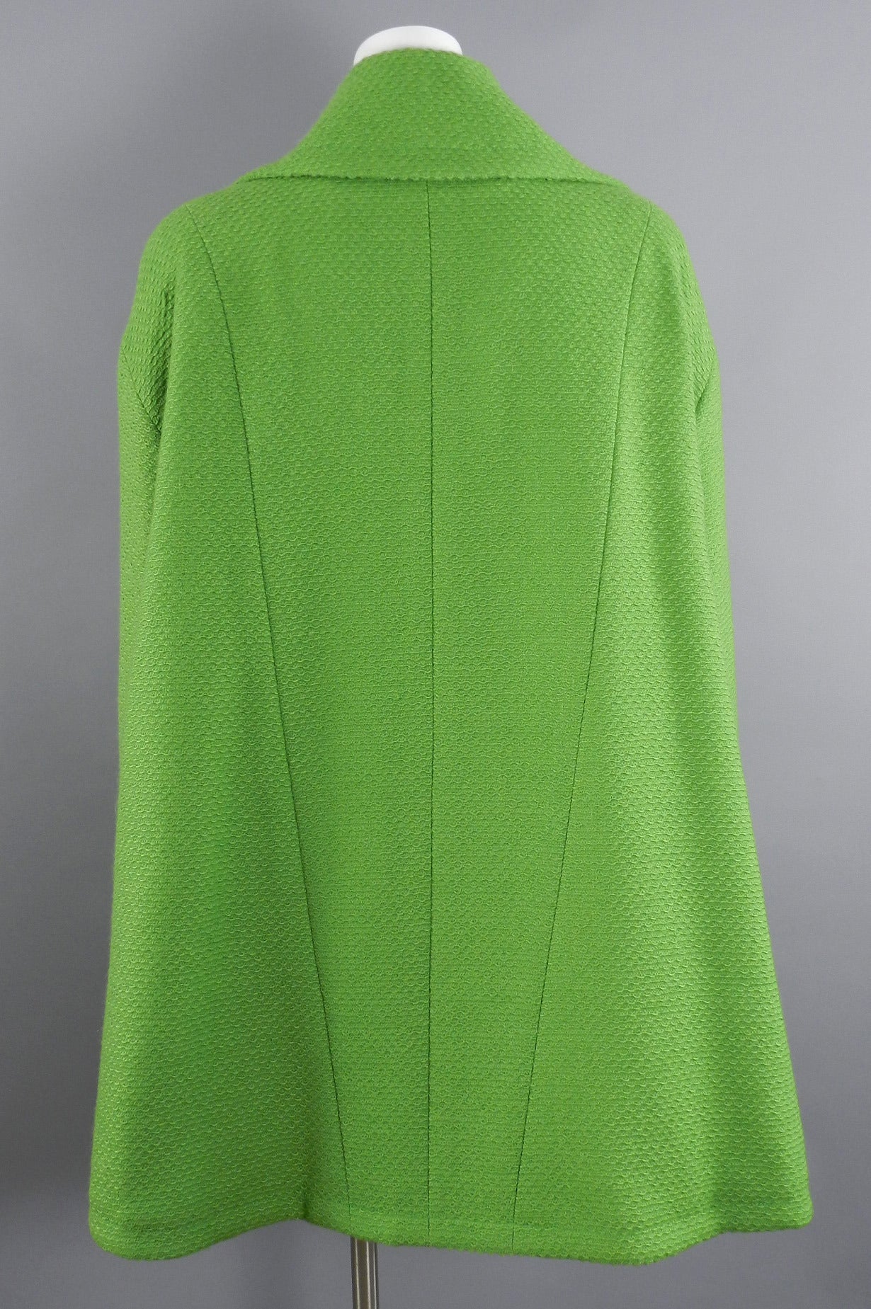 Chanel 14A Lime Green Runway Swing Coat with Muti Silk Interior 3