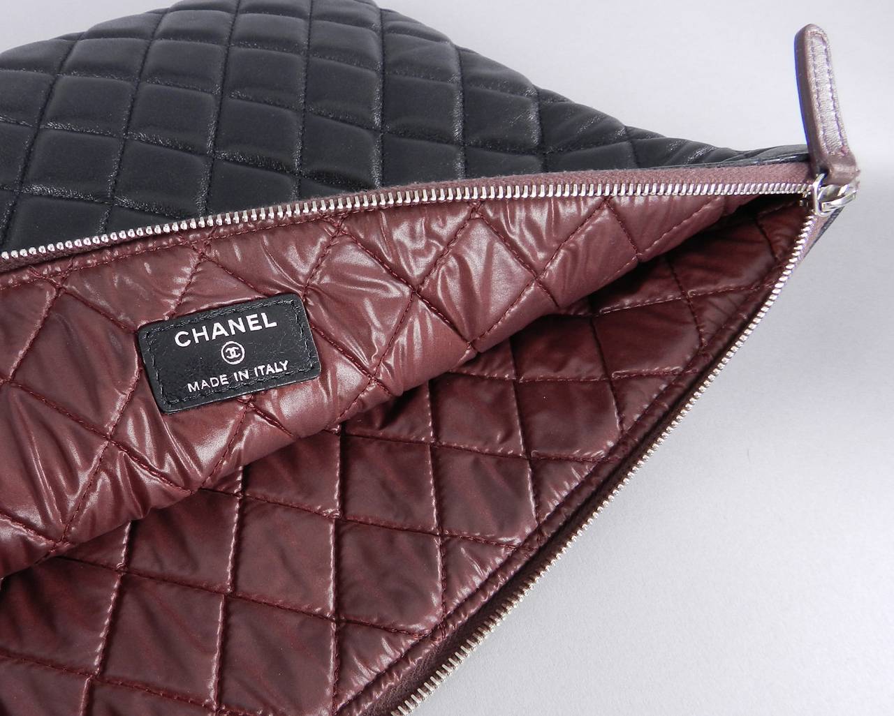Chanel Large Black Lambskin O Case / clutch / Bag at 1stdibs