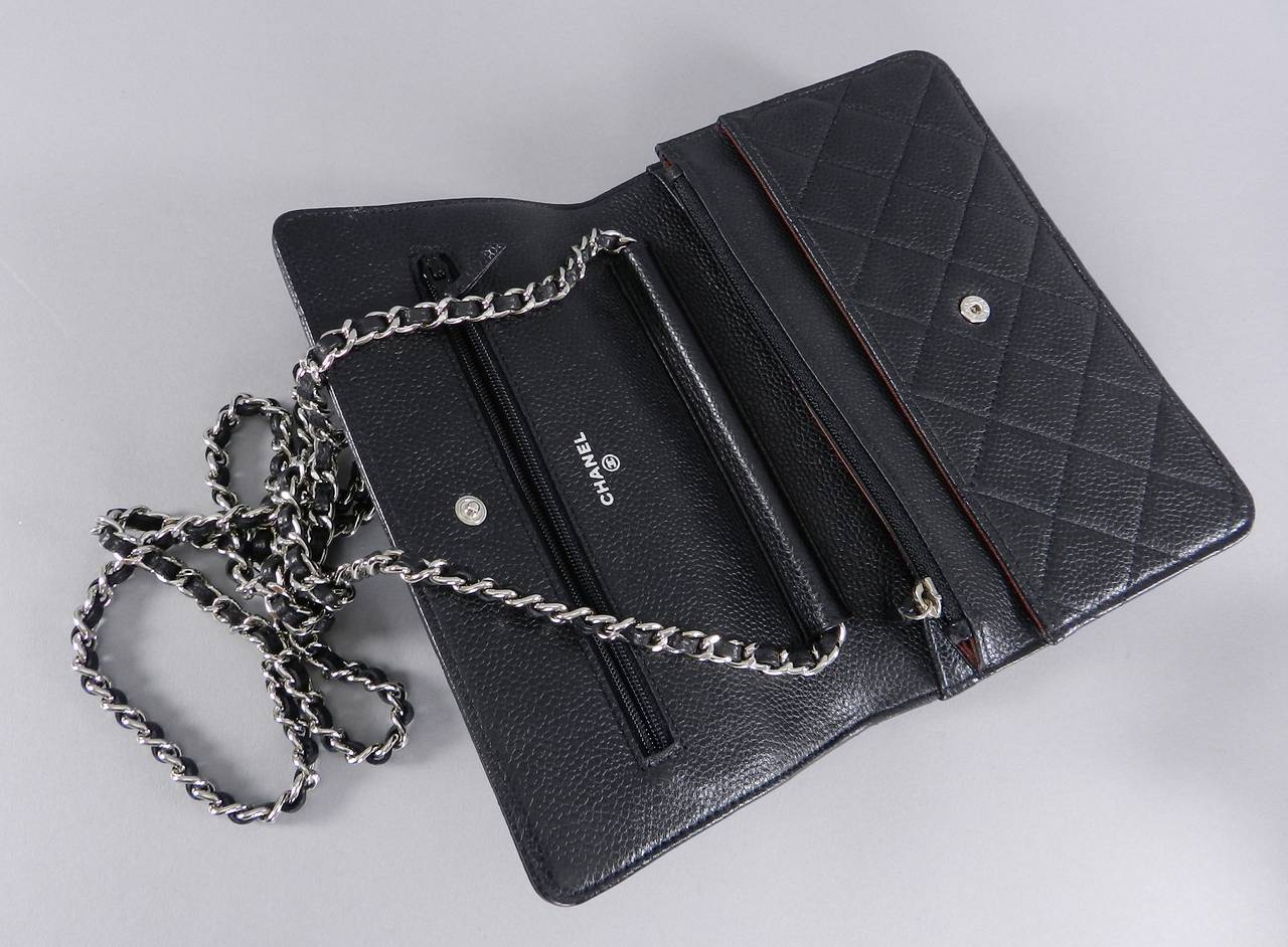 chanel wallet on chain caviar silver hardware