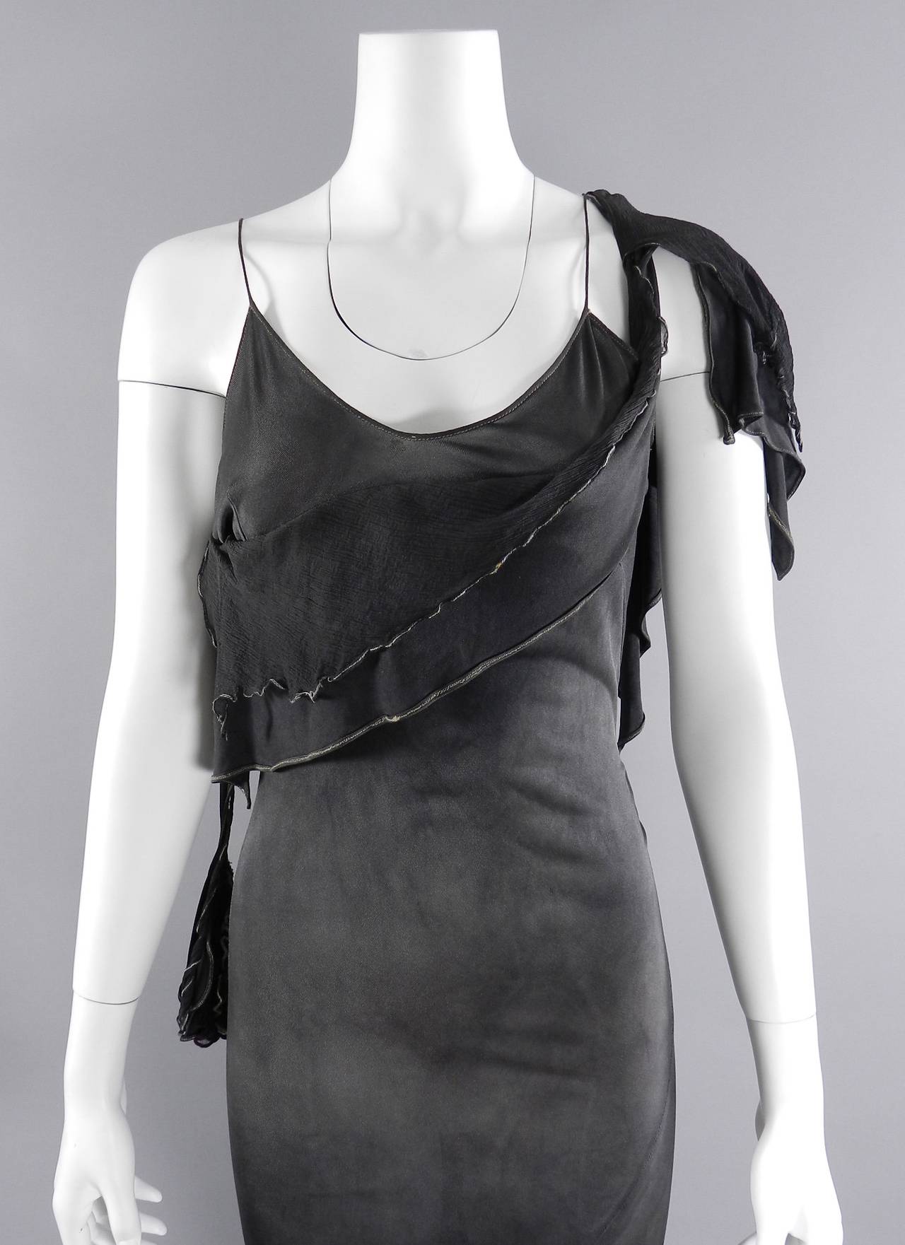 John Galliano Early Bias cut Gown - Grey Silk Jersey