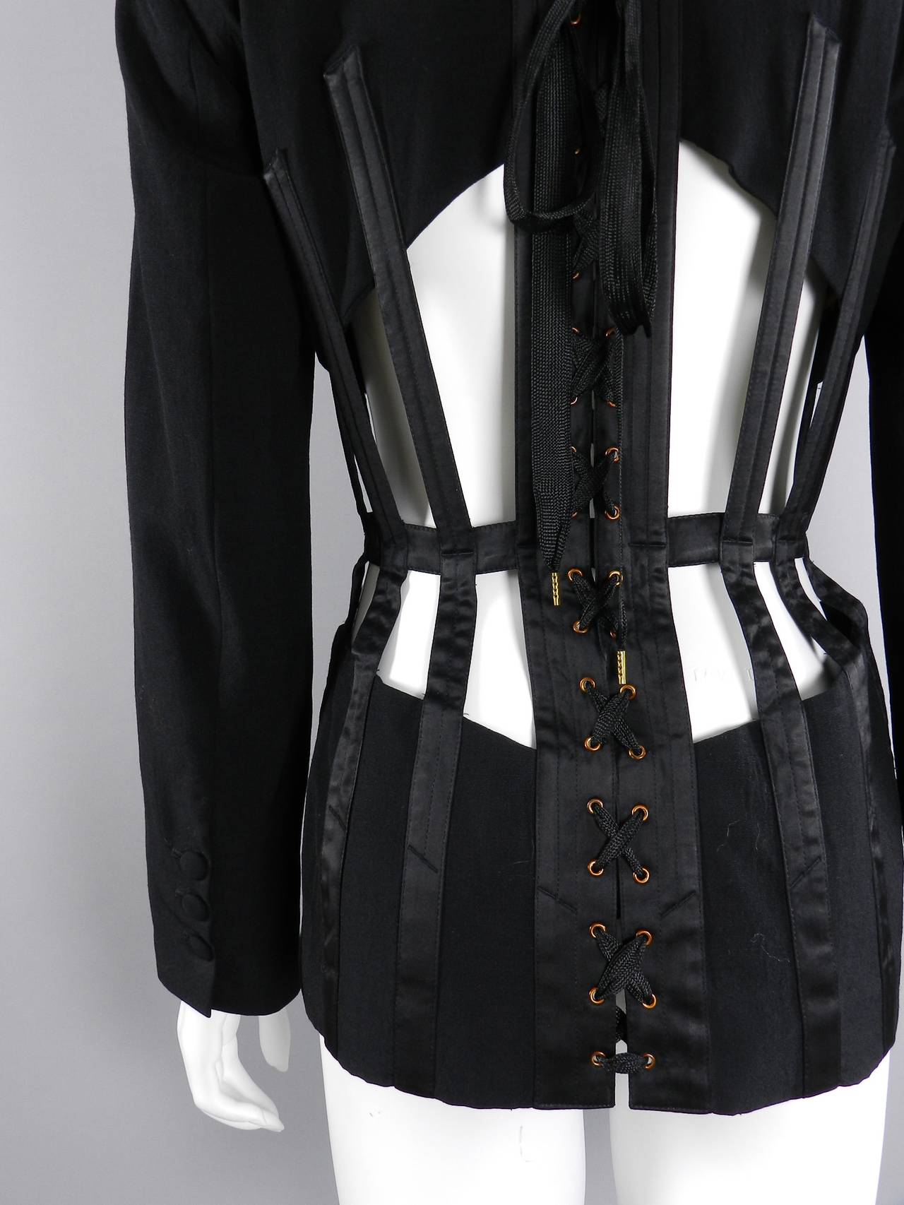 Jean Paul Gaultier Iconic 1989 Black Corset Cage Jacket 2